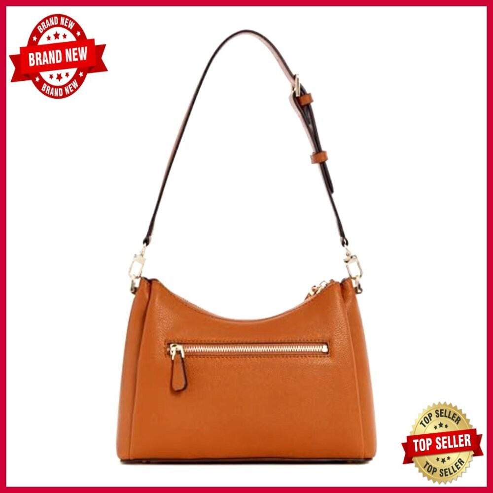 Eco Pebble PU Shoulder Bag with Gold Hardware and Multiple Pockets - Picture 4 of 4
